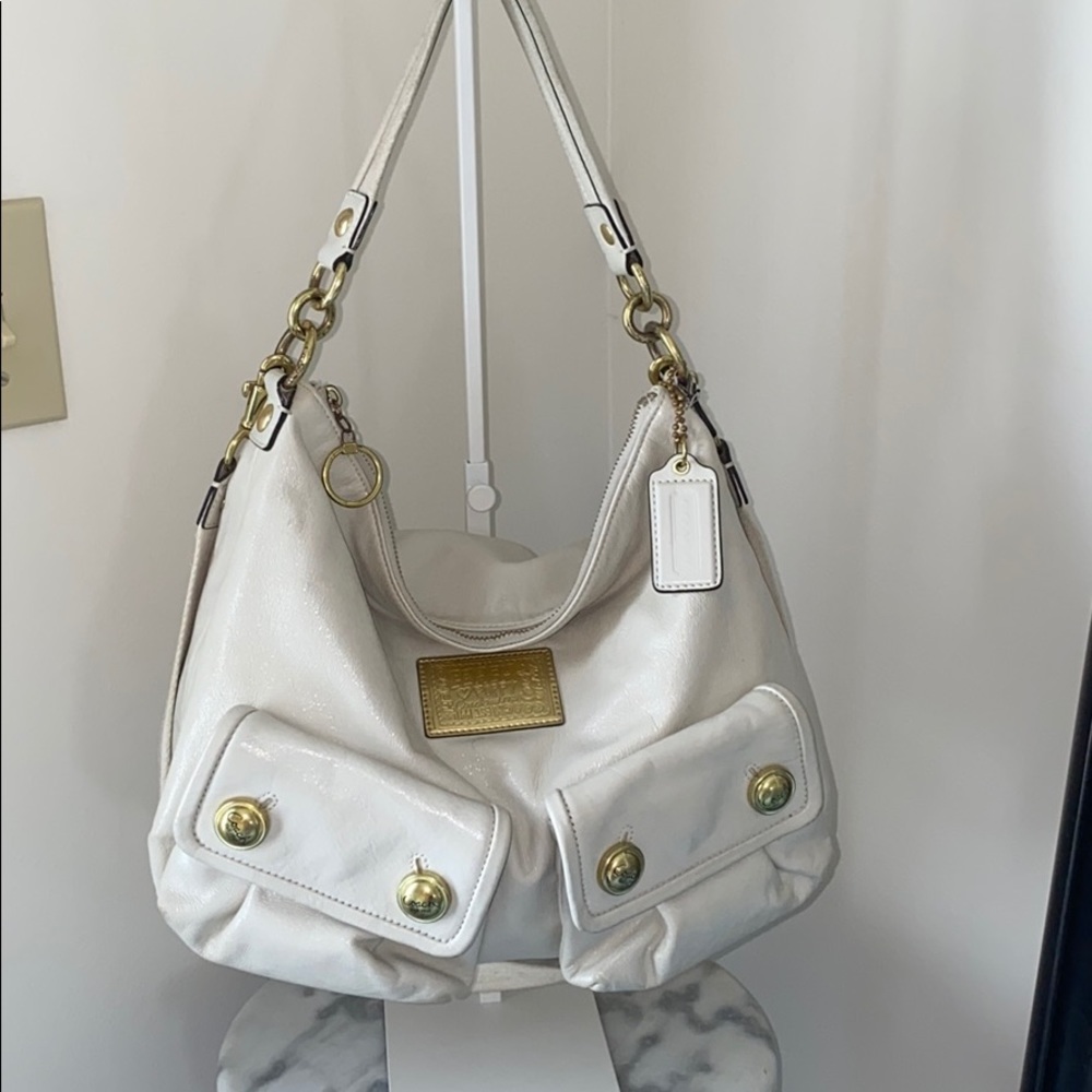 COACH POPPY HOBO LEATHER SHOULDER BAG